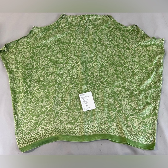 Natalie Martin Women’s‎ Silky Blouse One Size 3/4 Sleeve Off Shoulder BOHO Green - Picture 10 of 12